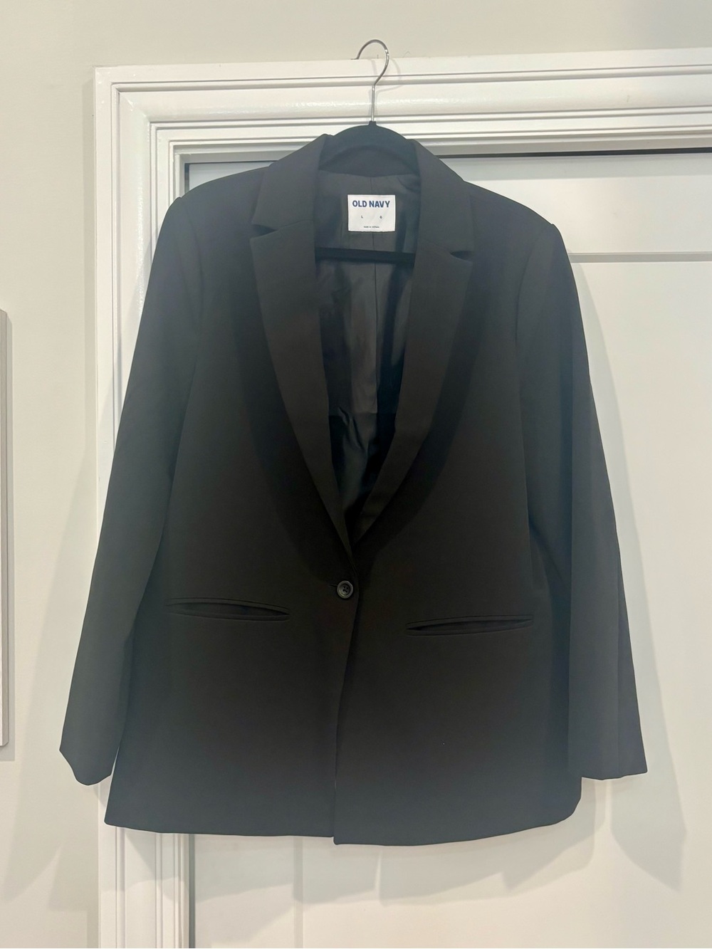 Old Navy Black Single-Button Notch-Lapel Blazer